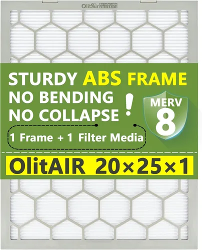 Miniatura 24 de 16x25x1 MERV 13 Filtro de aire para caldera/aire acondicionado, 7 paquetes de filtros reemplazables de plástico ABS reutilizables con marco