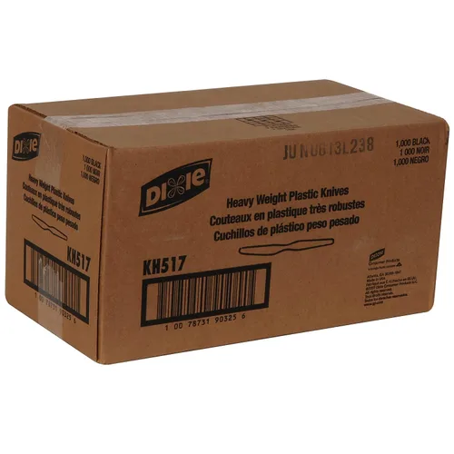 Miniatura 5 de GP PRO - Cuchillo de plástico de poliestireno pesado de 7.5 pulgadas Dixie (Georgia-Pacific); negro, KH517; (caja de 1,000)