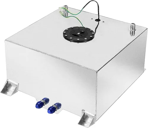 Tanque de gas para celdas de combustible de 15 galones 60L universal con remitente de nivel, tanque de combustible de aluminio pulido para carreras
