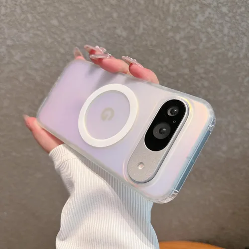 Miniatura 9 de Magnética para Google Pixel 8 Funda para Mujeres, [Efecto Holográfico Iridiscente que Cambia de Color] Funda Protectora de Teléfono Mate de Moda