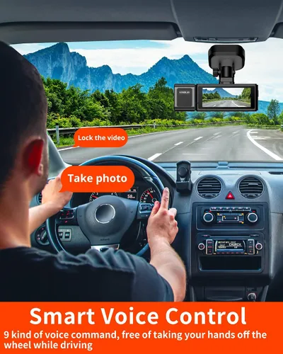 Miniatura 5 de Cámara de salpicadero Kingslim D4PRO delantera y trasera - Cámara de salpicadero dual para coche 4K + 2K con WiFi GPS, grabación interior opcional