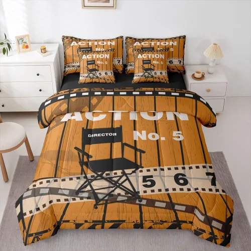 Miniatura 19 de Piano Music 7pcs Comforter King,Musical Notes Bedding Set Kids Girls Boys Teens Room Decor,Retro Graffiti Grey Gold Music Lover Bed in a Multi 11
