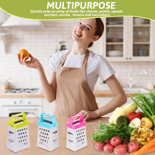 Miniatura 3 de 8 unidades de mini rallador de queso, rallador profesional de caja de acero inoxidable, ajo, jengibre, triturador de alimentos pequeños, especias