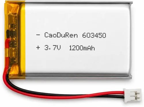Batería recargable de iones de polímero de litio Li Lipo de 3.7V con conector JST de 2 pines 0.079 in (603450 1100mAh)