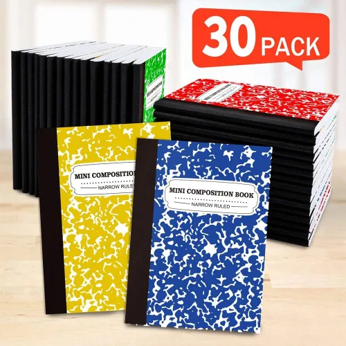 Miniatura 6 de feela Cuaderno de composición, tamaño pequeño, 30 unidades, 5 colores, con rayas estrechas, mini libros de composición a granel, de bolsillo