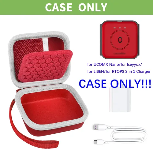 Miniatura 2 de Estuche para Hicober/para Iseyyox/para Ucomx Estación de Carga 3 en 1, Base de Cargador Inalámbrico Magnético Plegable Soporte de Almacenamiento Rojo