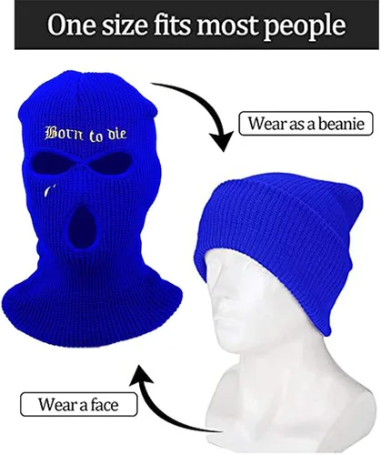 Miniatura 5 de Winter Windproof Knitted Cycling Ski Mask Neck Warmer 3 Hole Balaclavas Full Face Cover