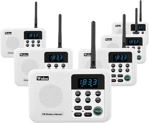 Miniatura 11 de Wuloo Intercomunicadores inalámbricos para el hogar de 1 milla de alcance 22 canales 100 pantalla de visualización digital, sistema