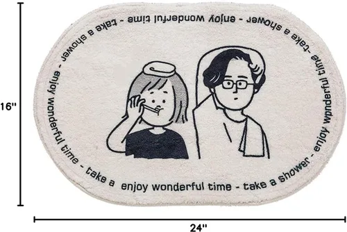 Miniatura 3 de Tapetes de baño ultra suaves y acogedores de dibujos animados, tapete de baño para sala de estar, tapete de baño antideslizante para puerta