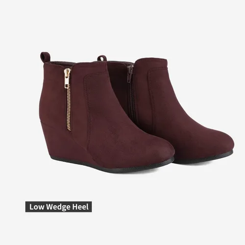 Miniatura 3 de DREAM PAIRS Women's Suede Low Wedges Ankle Boots