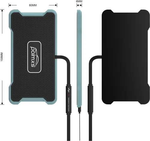 Miniatura 6 de POLMXS - Cargador inalámbrico para automóvil, cargador inalámbrico para teléfono celular, con luz RGB, alfombrilla de carga inalámbrica compatible