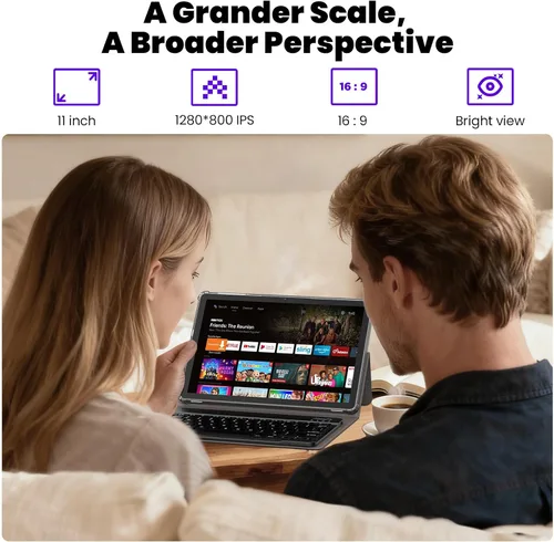 Miniatura 4 de Tablet, Android 15 Tablets de 11 pulgadas con teclado/funda, 12 GB de RAM, 128 GB de almacenamiento expandible a 2 TB, Octa-Core, batería de 12