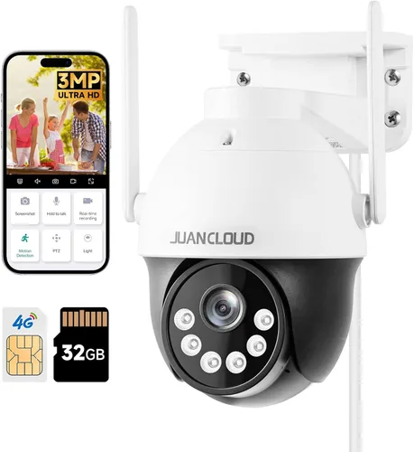 Cámara de seguridad celular 4G LTE inalámbrica para exteriores, sin cámara WiFi con seguimiento automático de inclinación panorámica de 360°, alerta