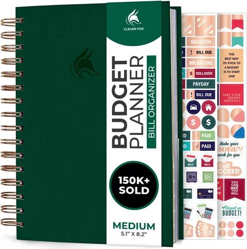 Miniatura 10 de Clever Fox Planificador de presupuesto y organizador mensual de facturas con bolsillos. Rastreador de gastos, diario de presupuestos y libro Negro