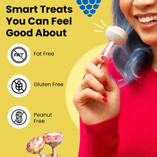 Miniatura 2 de Smarties Double Lollies Mega - Paletas sin gluten, sin cacahuete, sin grasa, sabores frutales surtidos – perfectas para cumpleaños, fiestas, hechas