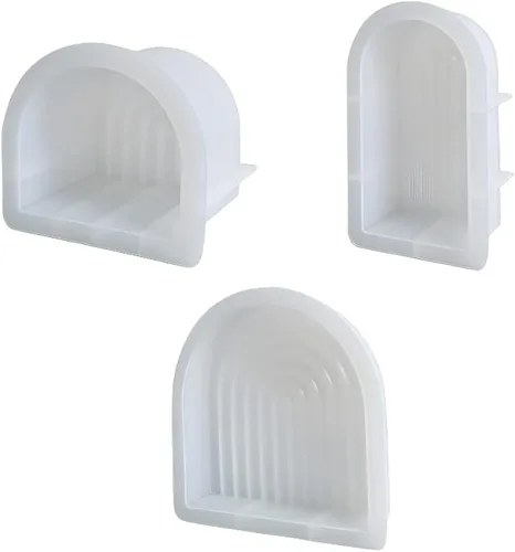 Miniatura 7 de Surakey Juego de 3 piezas de moldes de silicona geométrica de arco iris epoxi en forma de U, molde de vela de arco hecho a mano para bricolaje