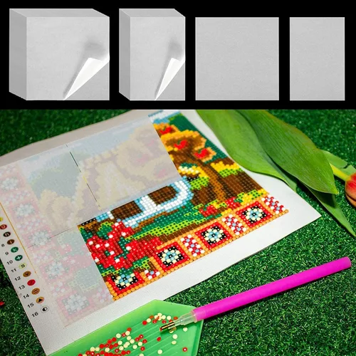 Miniatura 5 de ALKRITA 100 piezas de papel de liberación de pintura de diamante de 5.9 x 5.9 in y 5.9 x 3.9 in, papel de liberación de silicona antiadherente