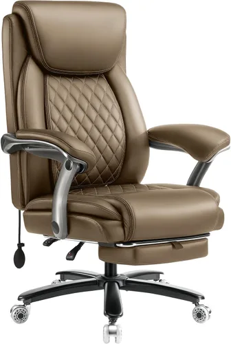 Miniatura 11 de Silla de oficina grande de servicio pesado de 600 libras con brazos abatibles 5D, cómoda silla de escritorio ejecutiva grande y alta con cojín