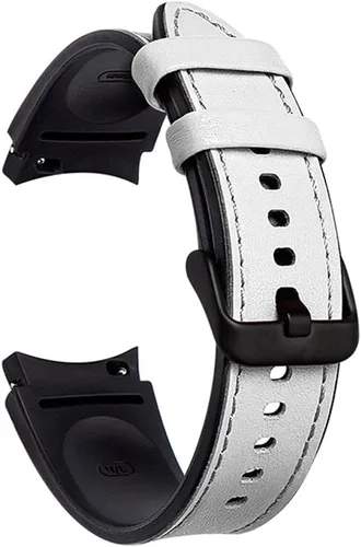 Miniatura 9 de PINHEN Correa de repuesto para Galaxy Watch 7/6/5/4 de 1.575 pulgadas, 1.732 pulgadas, híbrida de cuero y silicona de 0.787 pulgadas, compatible
