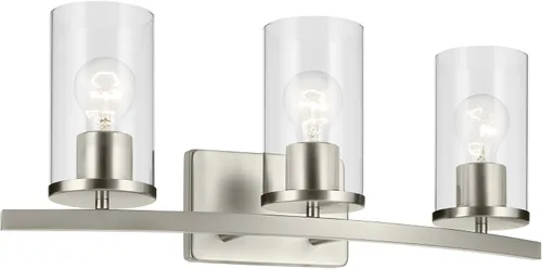 Miniatura 16 de Kichler Crosby 45495NI - Aplique de pared de 9.25 pulgadas en níquel cepillado, 1 luz contemporánea para pasillo o baño con cristal de ópalo