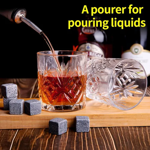 Miniatura 5 de Juego de 2 vasos de whisky de 11 onzas, vasos de vidrio de estilo antiguo, vasos de whisky whisky, vasos de whisky escocés para coñac, cóctel, ron