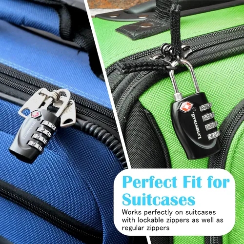 Miniatura 6 de Lumintrail Cerraduras aprobadas por la TSA, cerraduras de equipaje de combinación de 4 dígitos aprobadas por la TSA, cerraduras de viaje