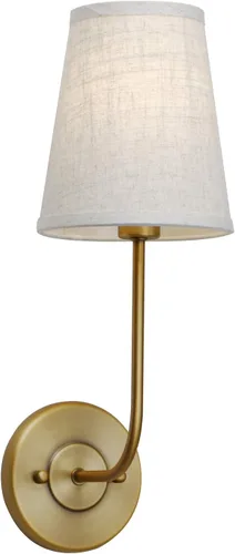 Miniatura 12 de Permo Lámpara de pared industrial rústica clásica con embudo acampanado de tela de lino, para mesita de noche, para dormitorio, lectura de noche