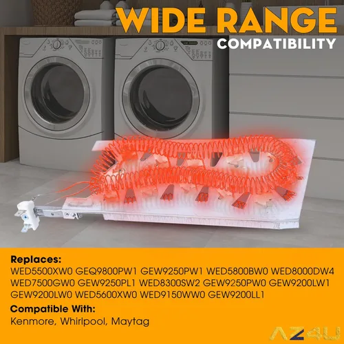 Miniatura 2 de AZ4U Elemento calefactor para secadora para Whirlpool WED5500XW0 GEQ9800PW1 GEW9250PW1 WED5800BW0 WED8000DW4 WED7500GW0 GEW9250PL1 WED8300SW2