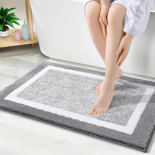 Miniatura 19 de OLANLY Alfombras de baño 24x16, tapete de baño de microfibra extra suave y absorbente, antideslizante, lavable a máquina, alfombra de baño esponjosa