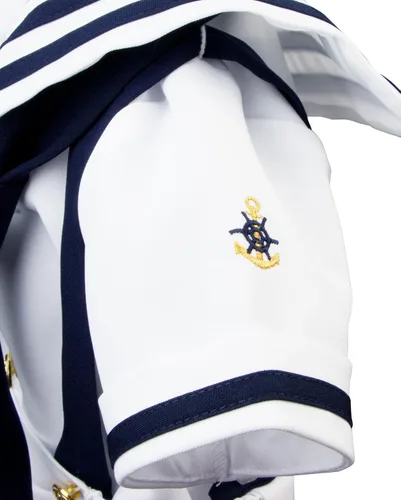 Miniatura 4 de Conjunto de traje de marinero náutico con sombrero, para niños pequeños