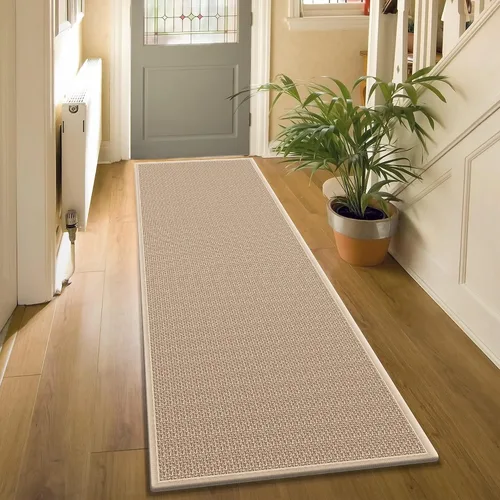 Miniatura 47 de GOYLSER Alfombras de yute de 15 pies para pasillo, alfombra de cocina, antideslizante, lavable, absorbente, alfombra de pasillo color beige