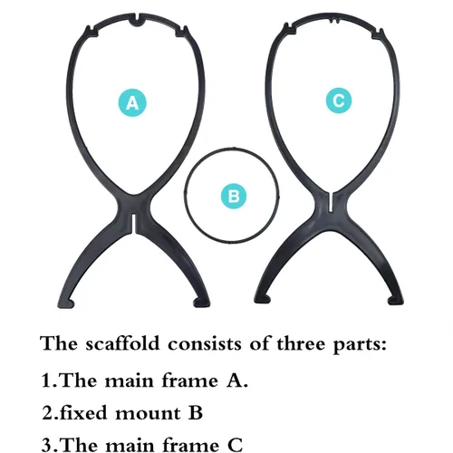 Miniatura 5 de DANSEE Paquete de 2 soportes cortos para pelucas, soporte de peluca para múltiples pelucas