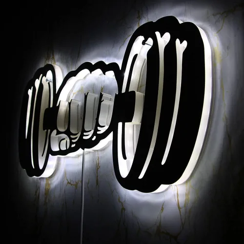 Miniatura 3 de Geek Alerts Muestro de luz LED de pared para gimnasio en casa, sala de entrenamiento, decoración de iluminación LED, obra de arte, emblema
