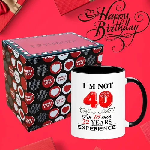 Miniatura 5 de Taza de 40 cumpleaños para mujeres y hombres, regalos de cumpleaños de 40 años para mamá, papá, esposa, marido, hija, hermana, mejores amigos, 40º