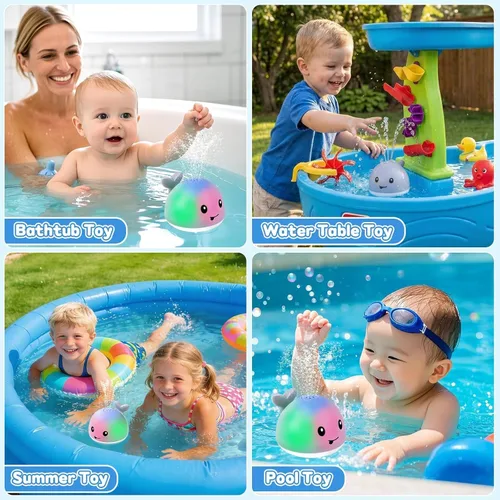 Miniatura 2 de Gigilli Juguetes de baño para bebés, juguetes de baño magnéticos recargables para niños de 1 a 3 años, bañera para niños pequeños, piscina, mesa