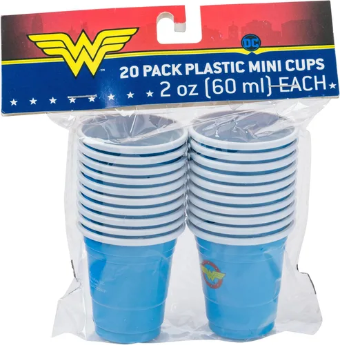 Miniatura 10 de Silver Buffalo DC Comics Batman - Paquete de 20 mini vasos desechables de plástico para fiestas, 2 onzas
