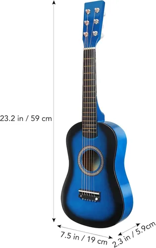 Miniatura 2 de Guitarra pequeña - Guitarra acústica para niños de 23 pulgadas en azul para aprendizaje de música, perfecta para práctica en casa y entretenimiento