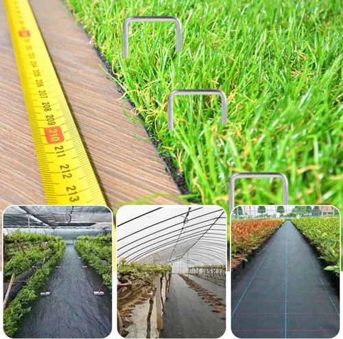 Miniatura 7 de DaTpuik Grapas resistentes para jardines, pasadores de césped de acero galvanizado de 6 pulgadas, estacas antioxidantes para barrera de malezas