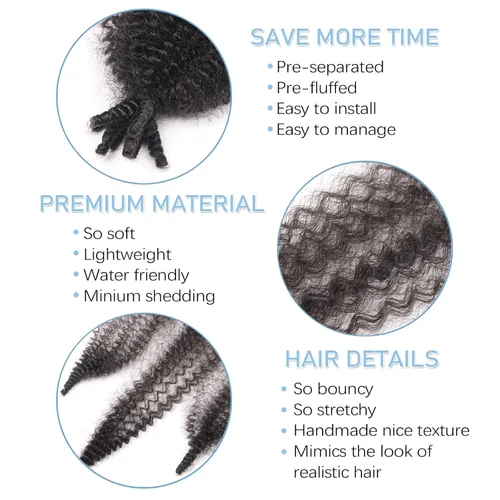 Miniatura 3 de Marley Twist - Cabello trenzado de color 2 Marley para rastas suaves, cabello de Passion Twist, cabello cubano de primavera afro Twist, trenzas