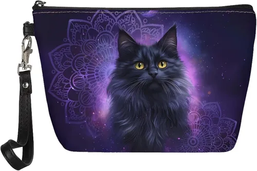 Miniatura 13 de Howilath Novedad Impreso Elegante Bolso Cosmético De Las Mujeres, Perros Animales Perezoso Diseño Floral Niña Trapezoide Cosméticos Bolsa De
