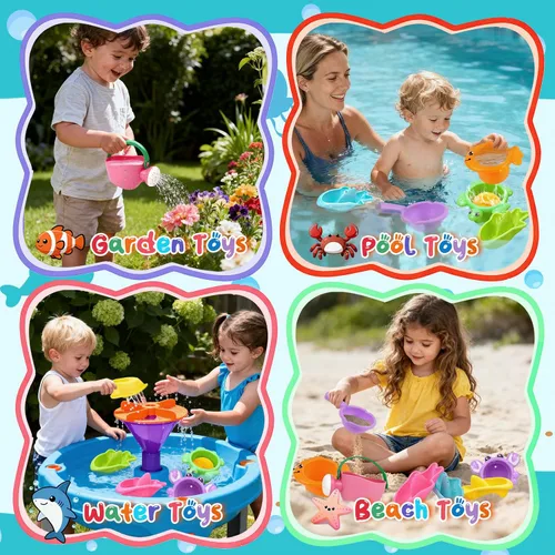 Miniatura 6 de 10 juguetes de baño para niños de 1 a 3 años, juguetes de agua para bañera y piscina para niños pequeños de 1 a 3 años y bebés de 12 a 18 meses