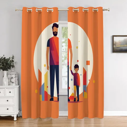 Miniatura 31 de Cortinas opacas de cocina con pintura al óleo de Europa rosa y negra para ventanas, cenefas opacas modernas de torre Eiffel de poliéster multicapa