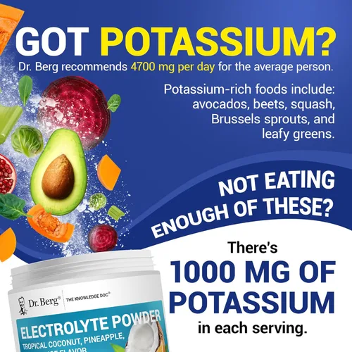 Miniatura 4 de Dr. Berg Polvo de Electrolitos Keto de Hidratación Sin Azúcar - Mejorado con 1000 mg de Potasio y Sal Rosa del Himalaya (NO Sal de Mesa)