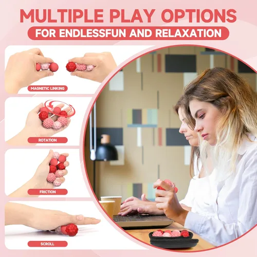 Miniatura 4 de Juguetes de Pelotas Magnéticas de Silicona Fidget, 8 Piezas con Texturas de Atracción, Pelota Sensorial Fidget con Carcasa de Silicona para Adultos