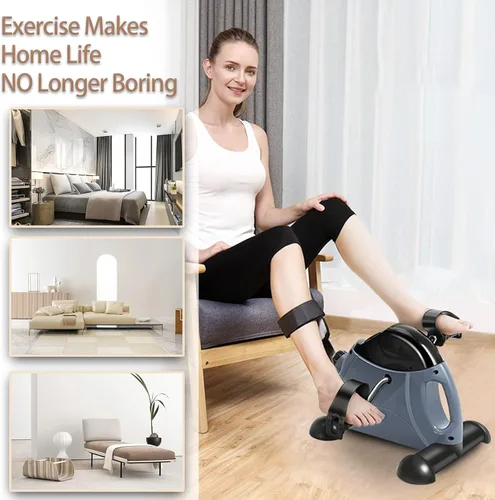Miniatura 6 de Mini Exercise Bike, himaly Under Desk Bike Pedal Exerciser Portable Foot Cycle Arm & Leg Peddler Machine with LCD Screen Displays Gris
