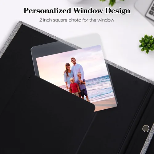 Miniatura 4 de Mublalbum Álbum de fotos pequeño de 4 x 6 pulgadas, 100 fotos, cubierta de lino, libro de fotos con bolsillos horizontales para boda, aniversario