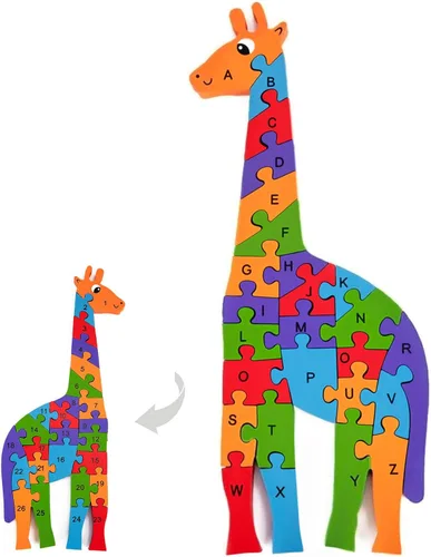 Miniatura 9 de lovestown - Rompecabezas de madera con diseño de animales, rompecabezas con letras, diseño de serpiente.