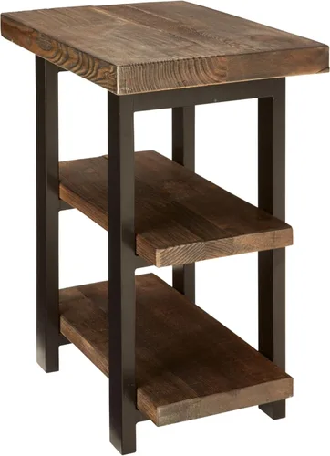 Miniatura 8 de Alaterre Furniture - Mesa auxiliar de 3 niveles de madera maciza Pomona con estantes de almacenamiento – Mesa lateral o mesita de noche rústica