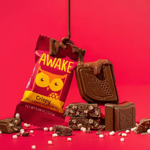 Miniatura 9 de AWAKE - Bocaditos de chocolate con cafeína - Chocolate con leche crujiente, 50 piezas - 50 mg de cafeína - Dulces envueltos individualmente
