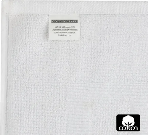 Miniatura 8 de COTTON CRAFT Tapete para bañera – Azulejo esculpido, 100% algodón, ultra absorbente, de baja pelusa, 1000 GSM, tapete de baño de lujo – Alfombra